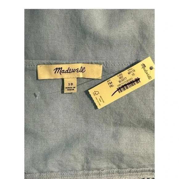 NEW Madewell Women’s Size 10 Sweetheart Midi Dress in Linen-Cotton Blend NWT - Picture 5 of 8